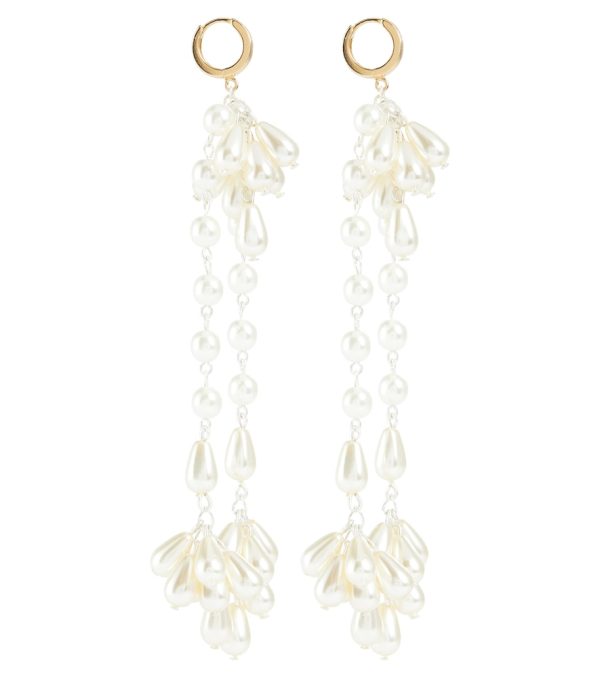 Gold-plated earrings with faux pearls
