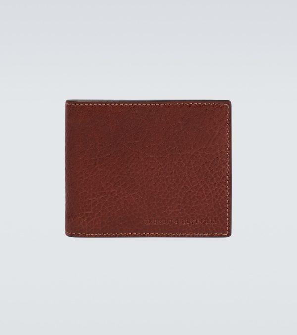 Grained leather wallet