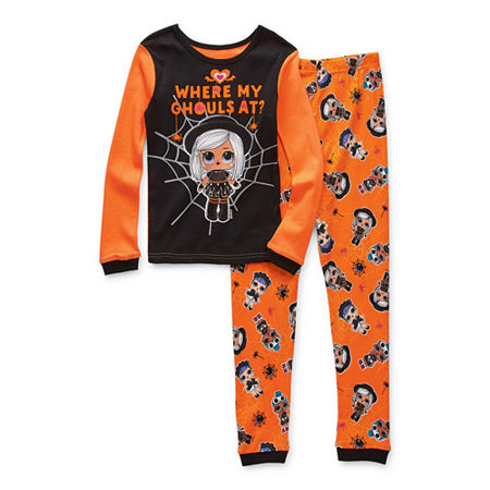 Halloween Little & Big Girls 2-pc. LOL Pant Pajama Set, 4 , Orange