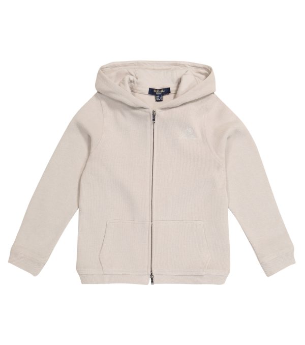Horsey zip-up cotton fleece hoodie
