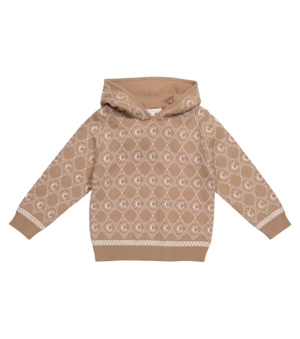 Intarsia-knit cotton and wool hoodie