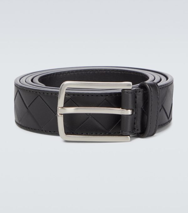 Intrecciato leather belt