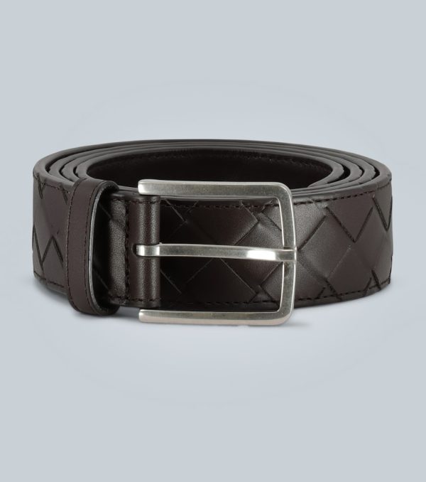 Intrecciato leather belt