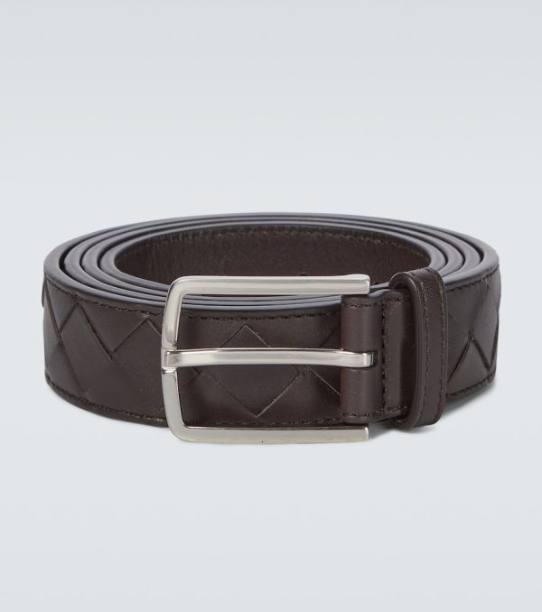 Intrecciato leather belt