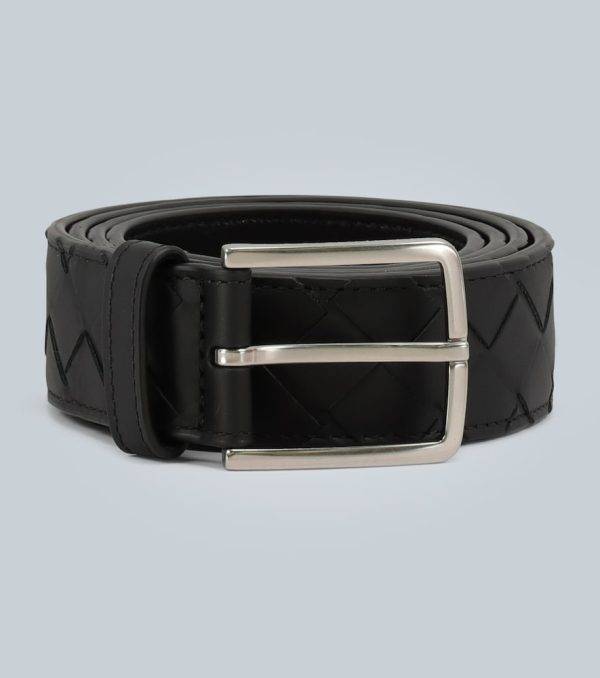 Intrecciato leather belt