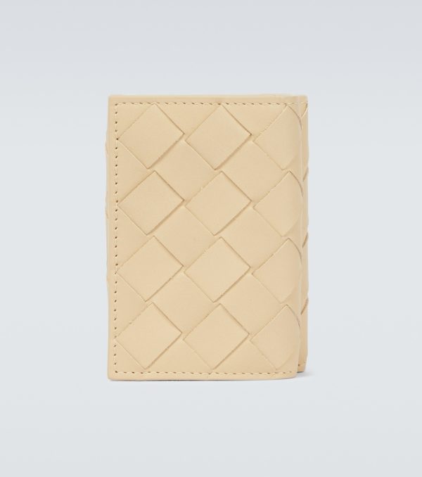 Intrecciato leather trifold wallet