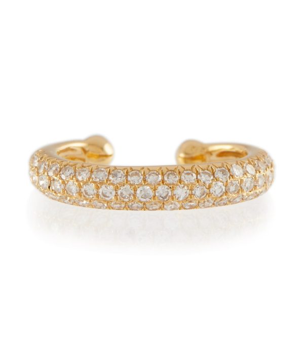 Jumbo Pavé 18kt yellow gold ear cuff with diamonds