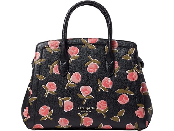 Kate Spade New York Knott Ditsy Rose Printed Embossed Leather Medium Satchel Bag