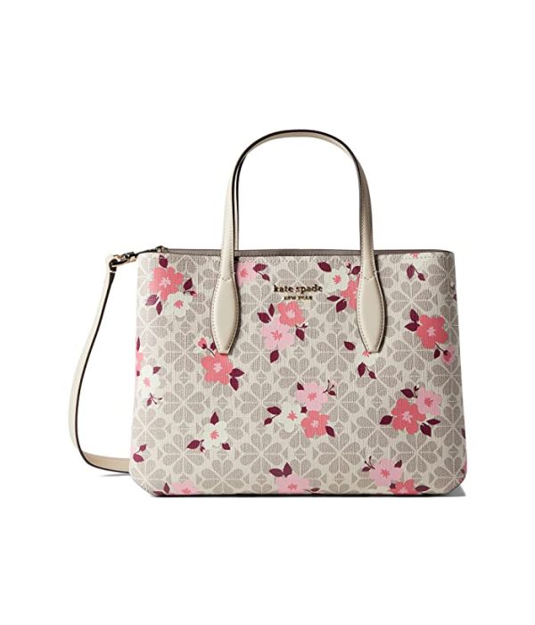 Kate Spade New York Spade Flower Cherry Blossom Printed Coated Canvas All Day Medium Satchel