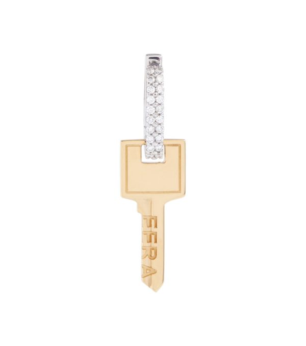 Key Small 18kt gold single earring with diamonds