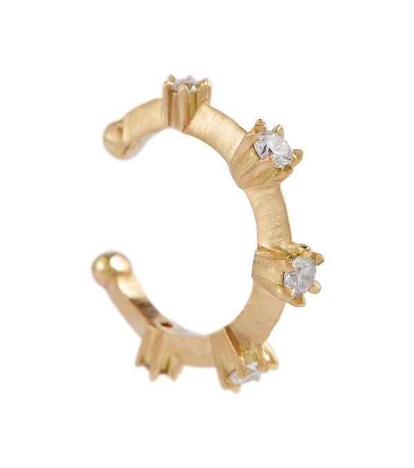 Kismet 18kt gold single ear cuff with diamonds