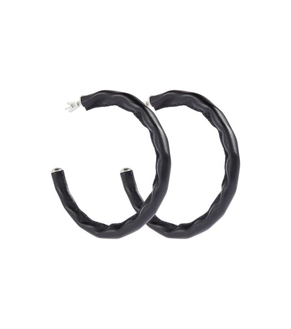 Leather hoop earrings