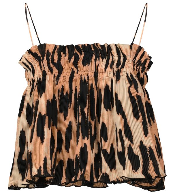 Leopard-print georgette camisole