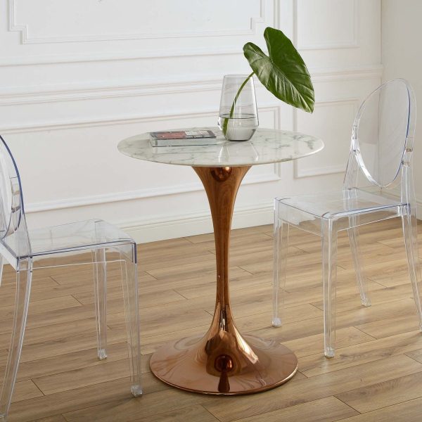 Lippa 28" Round Artificial Marble Dining Table