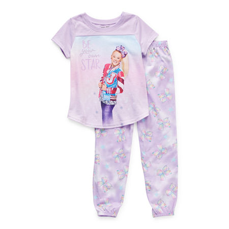 Little & Big Girls 2-pc. JoJo Siwa Pant Pajama Set, 4 , Purple