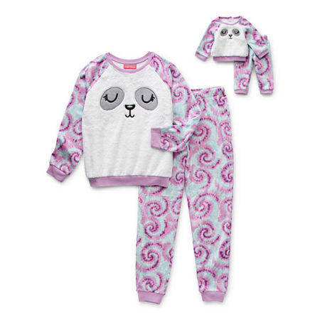 Little & Big Girls 2-pc. Pant Pajama Set, Medium , Purple