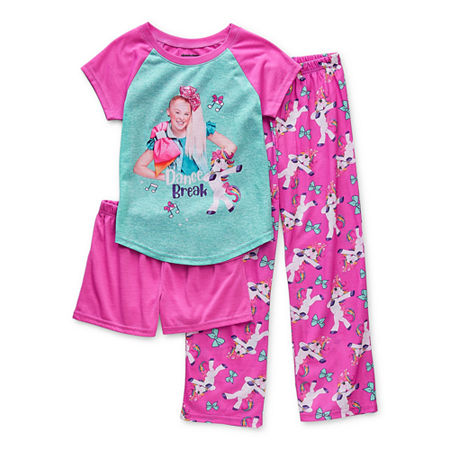 Little & Big Girls 3-pc. JoJo Siwa Shorts Pajama Set, 4 , Pink