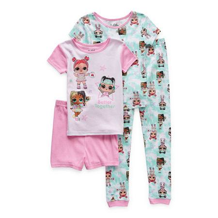 Little & Big Girls 4-pc. LOL Pajama Set, 10 , Pink