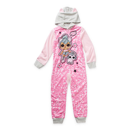 Little & Big Girls LOL Long Sleeve One Piece Pajama, 4 , Pink