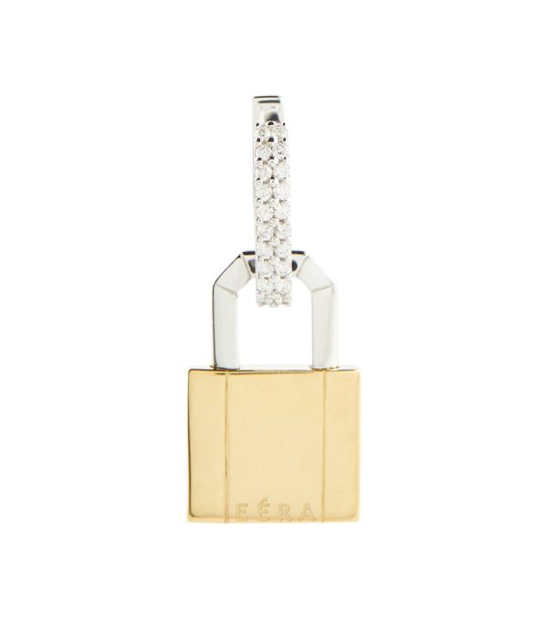 Lock Small 18kt gold single earring with diamonds