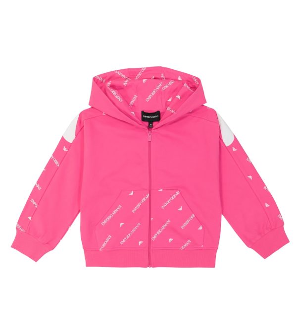 Logo cotton-blend zip-up hoodie