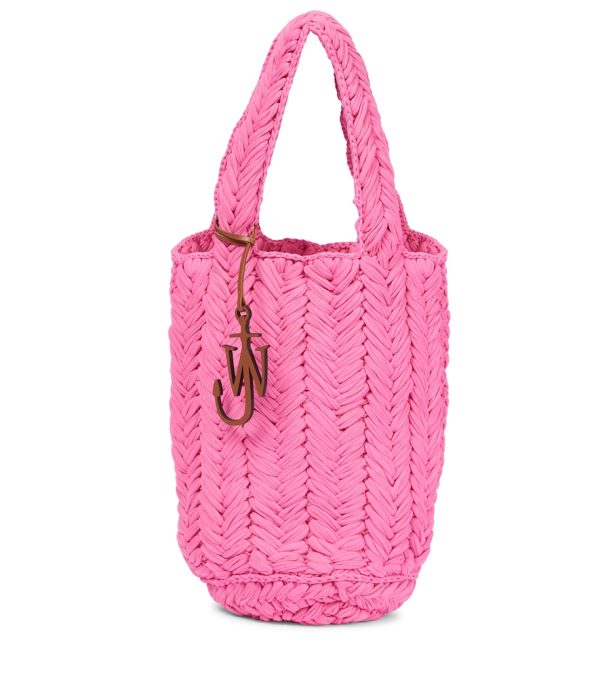 Logo-detail braided tote