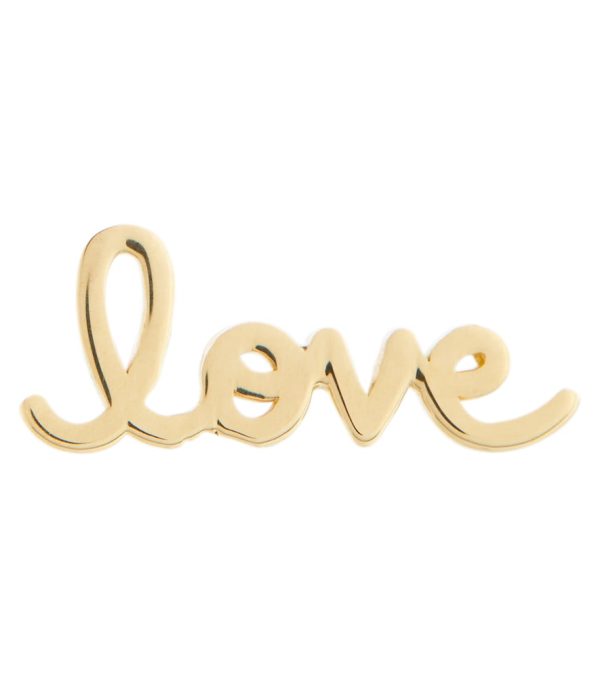 Love 14kt gold stud earrings