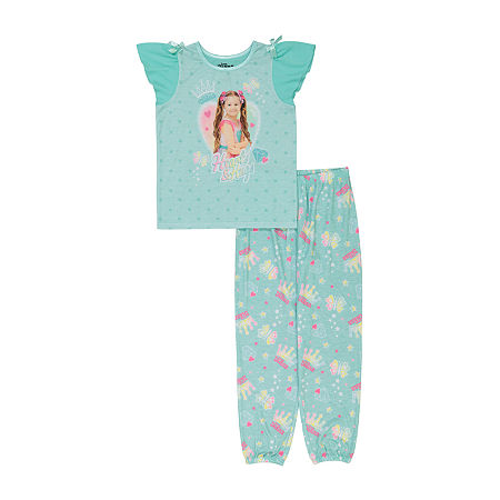 Love Diana Little & Big Girls 2-pc. Pant Pajama Set, 10 , Blue