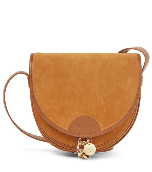 Mara Saddle suede and leather shoulder bag