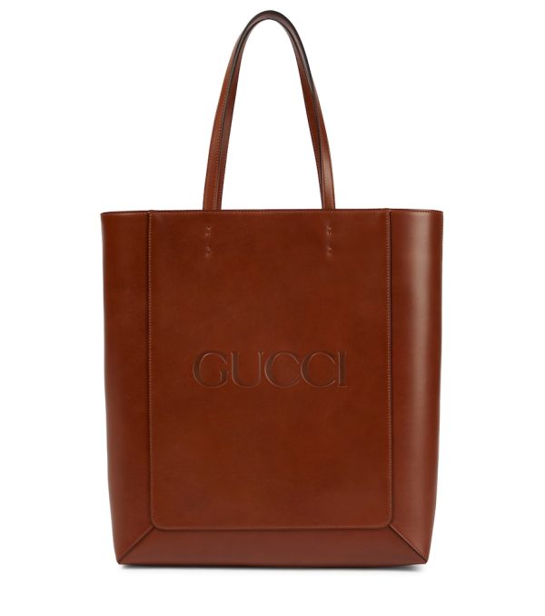 Medium embossed leather tote