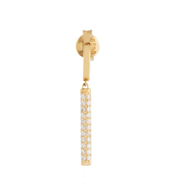 Mini 18kt gold single earring with diamonds