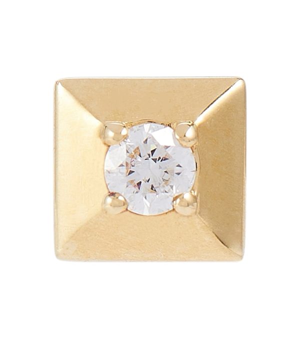 Mini EÉRA Medium 18kt gold single earring with diamond