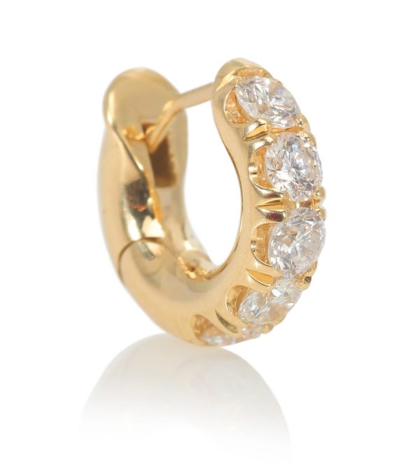 Mini Micro Pavé 18kt yellow gold single earring with diamonds