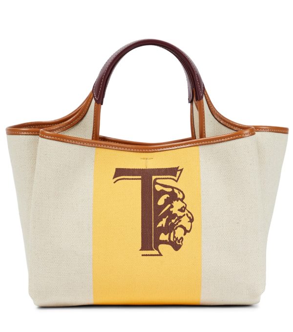 Monogram print Mini canvas tote