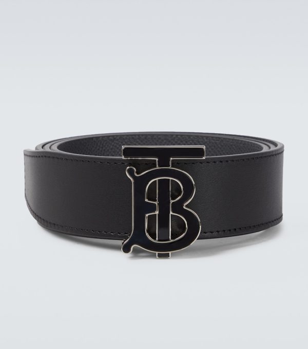 Monogrammed leather belt