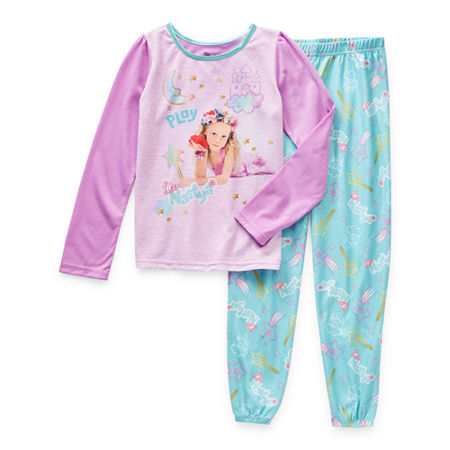Nastya Little & Big Girls 2-pc. Pant Pajama Set, 8 , Purple