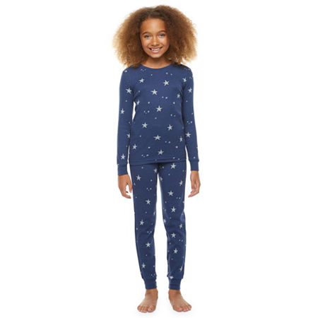 North Pole Trading Co. Celestial Winter Little & Big Girls 2-pc. Christmas Pajama Set, 10 , Blue