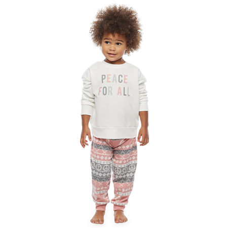 North Pole Trading Co. Nordic Fairisle Toddler Girls 2-pc. Christmas Pajama Set, 2t , Pink