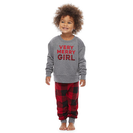North Pole Trading Co. Very Merry Toddler Girls 2-pc. Christmas Pajama Set, 3t , Red
