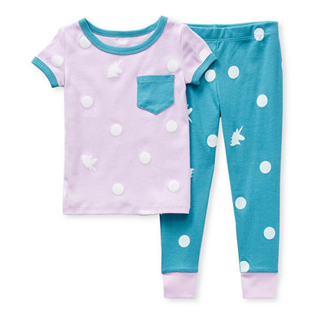 Okie Dokie Toddler Girls 2-pc. Pant Pajama Set, 2t , Purple