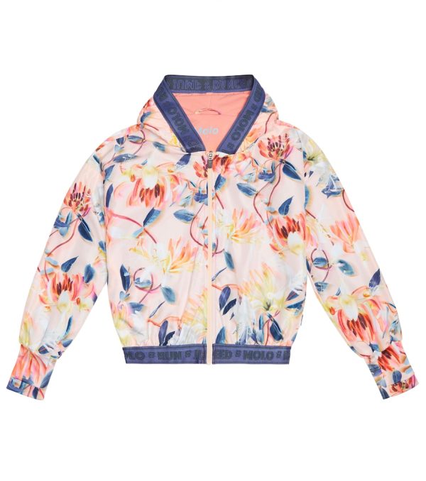 Ophelia zipped floral hoodie