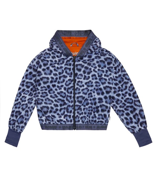 Ophelia zipped leopard-print hoodie