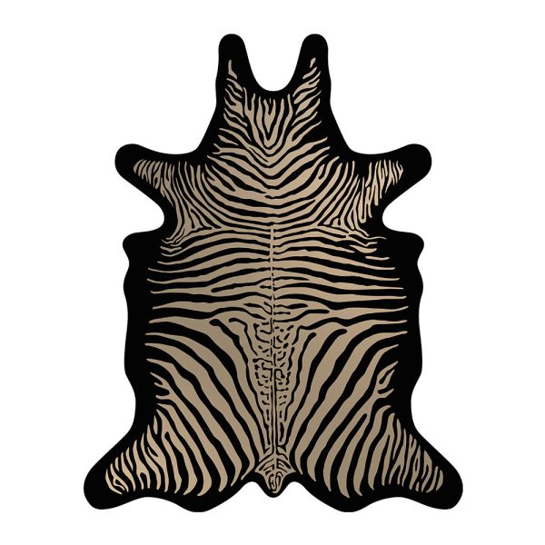 PODEVACHE - Zebra Vinyl Floor Mat - Black/Brown - 126x159cm