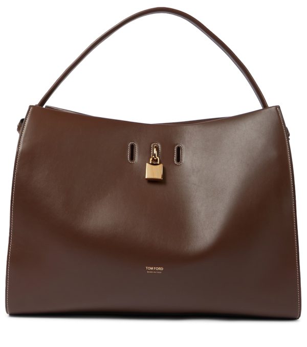 Padlock Large leather and suede tote