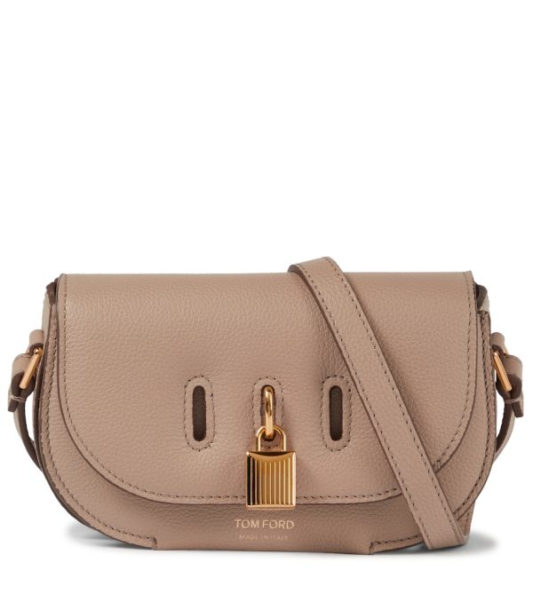 Padlock leather crossbody bag