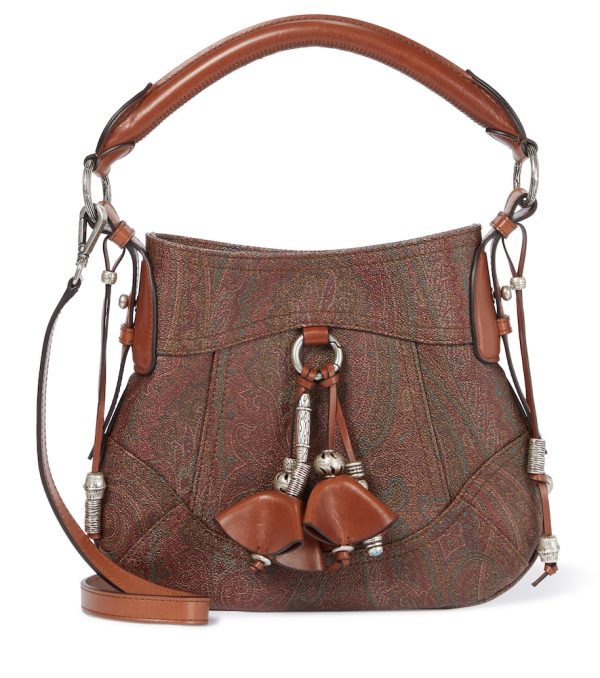 Paisely cotton-blend crossbody bag