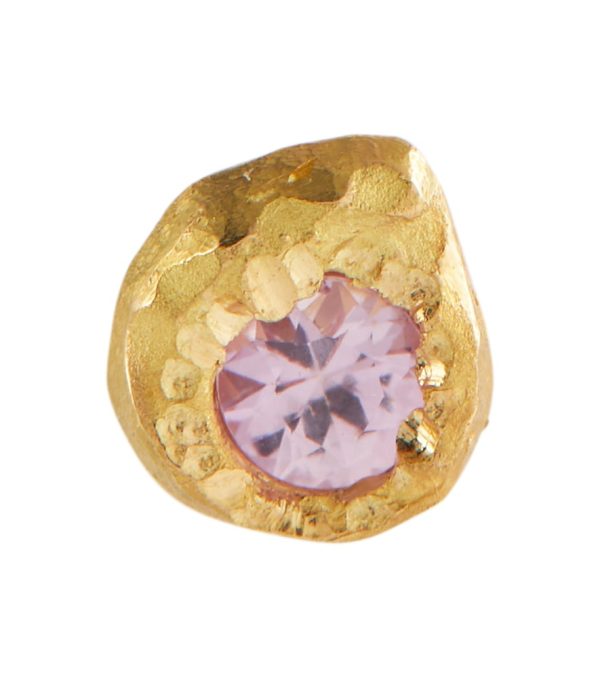Palmira 18kt gold single earring with pink sapphire