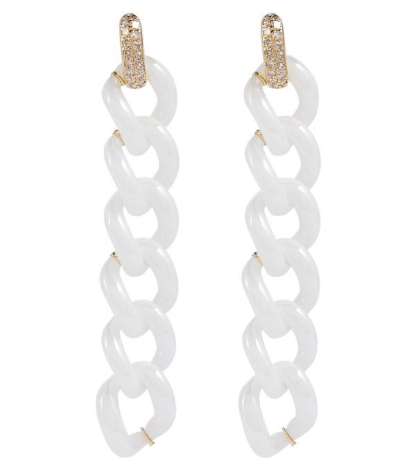 Pave Curl 18kt gold earrings with diamonds