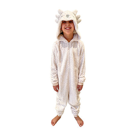 Peace Love And Dreams Little & Big Girls Long Sleeve One Piece Pajama, Large (14) , White