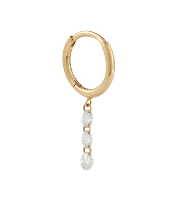 Piercing Danaé 18kt gold single earring with diamonds